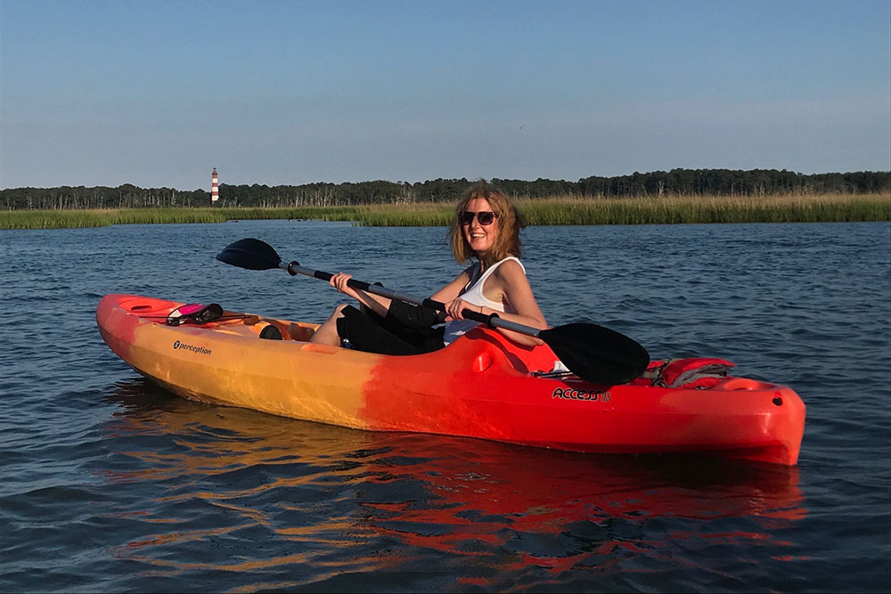 Woman kayaking in Eastern Shore