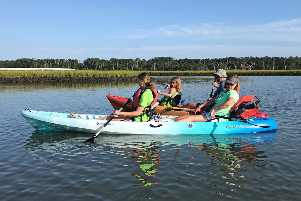 Family kayaking in Eastern Shore