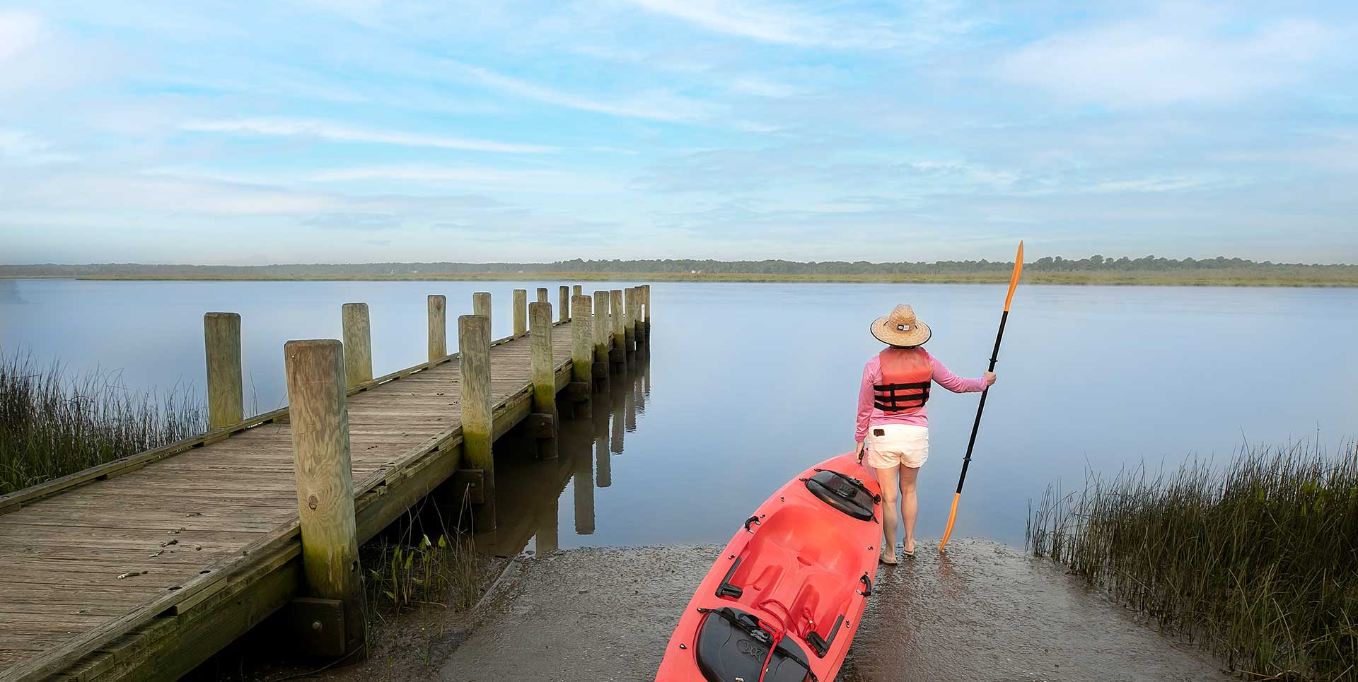 Kayaking on the Mattaponi River at the Melrose Landing boat in King and Queen County